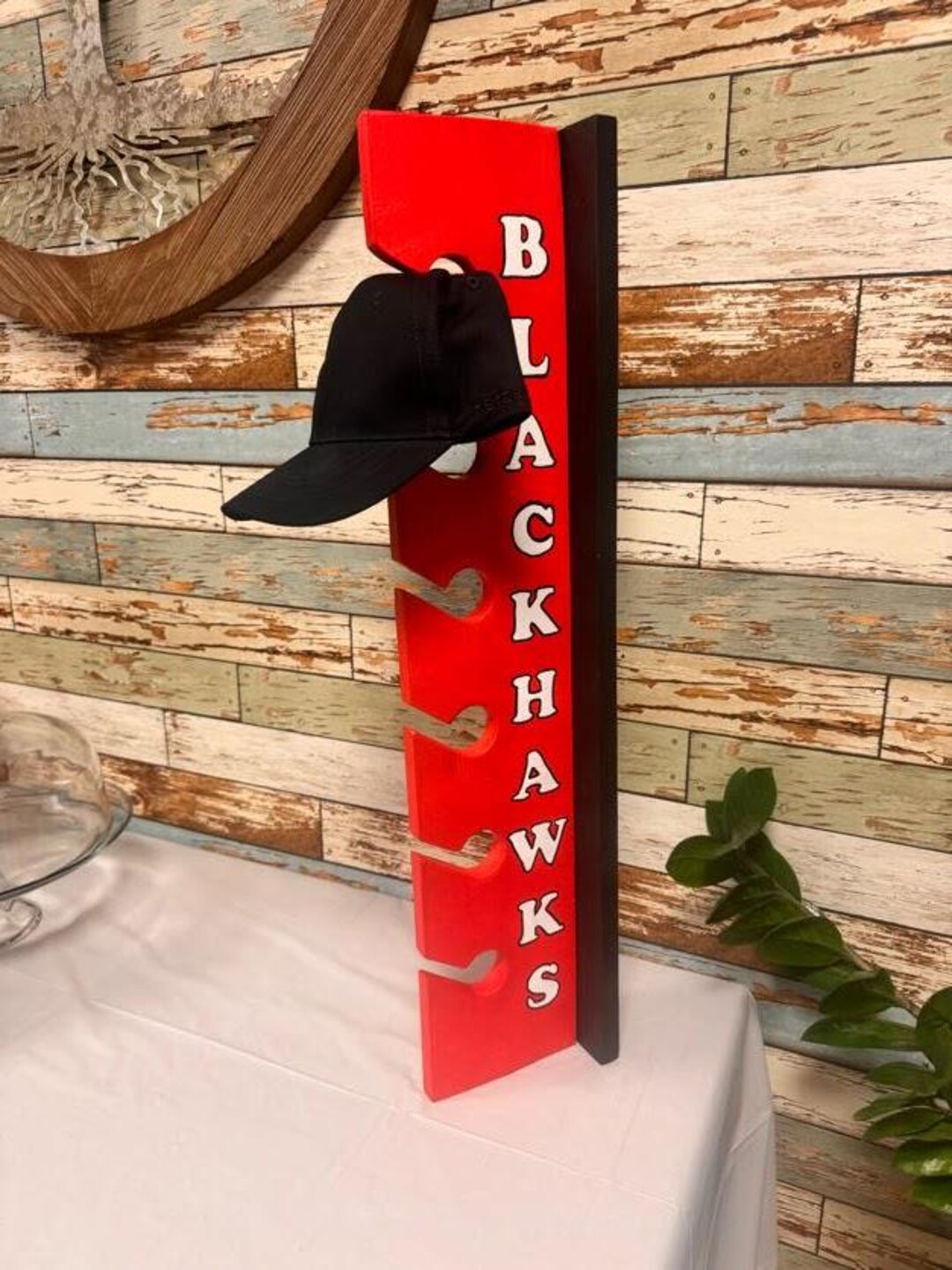 Wall Mounted Chicago Blackhawk Hat Rack - Etsy