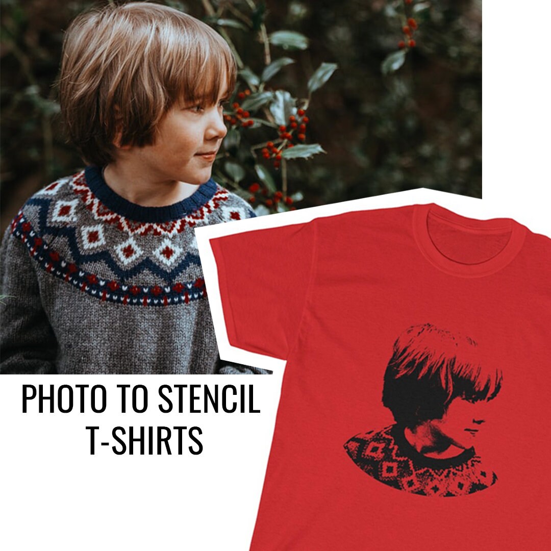 Custom Personalized Photo to Stencil Tshirt Stencil Shirt Etsy
