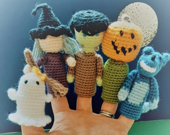 Halloween crochet finger puppets (digital pattern)