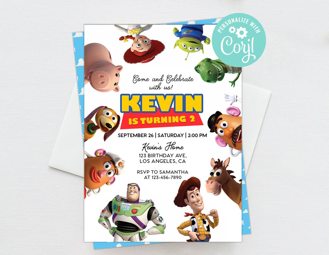 Toy Story Birthday Invitation Instant Download Personalized Etsy