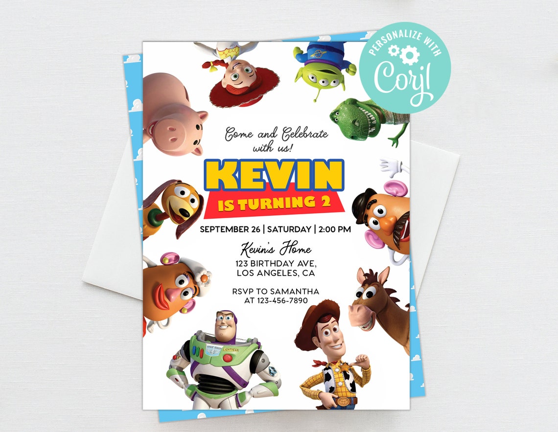 Toy Story Birthday Invitation Instant Download Personalized Etsy
