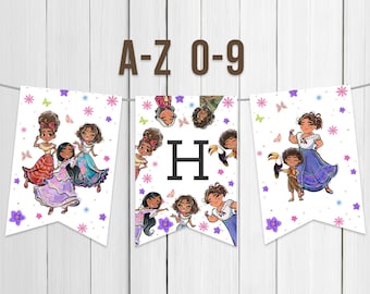 Printable Banner Letters A to Z Encanto Birthday Girl Party Decoration Digital Instant Download
