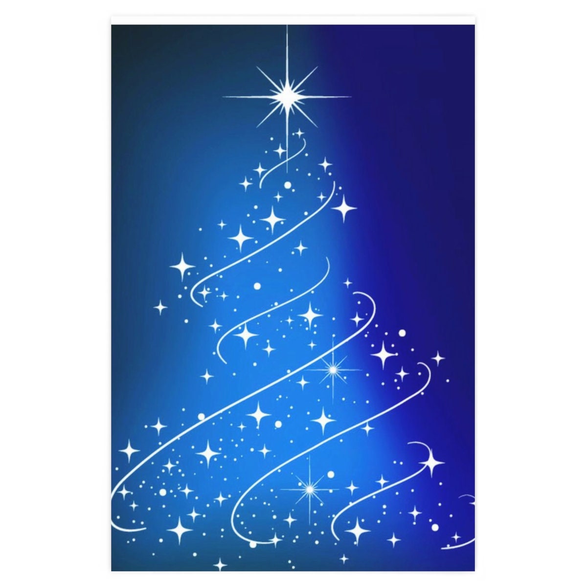 Modern Stars Colorful Blue Wrapping Paper