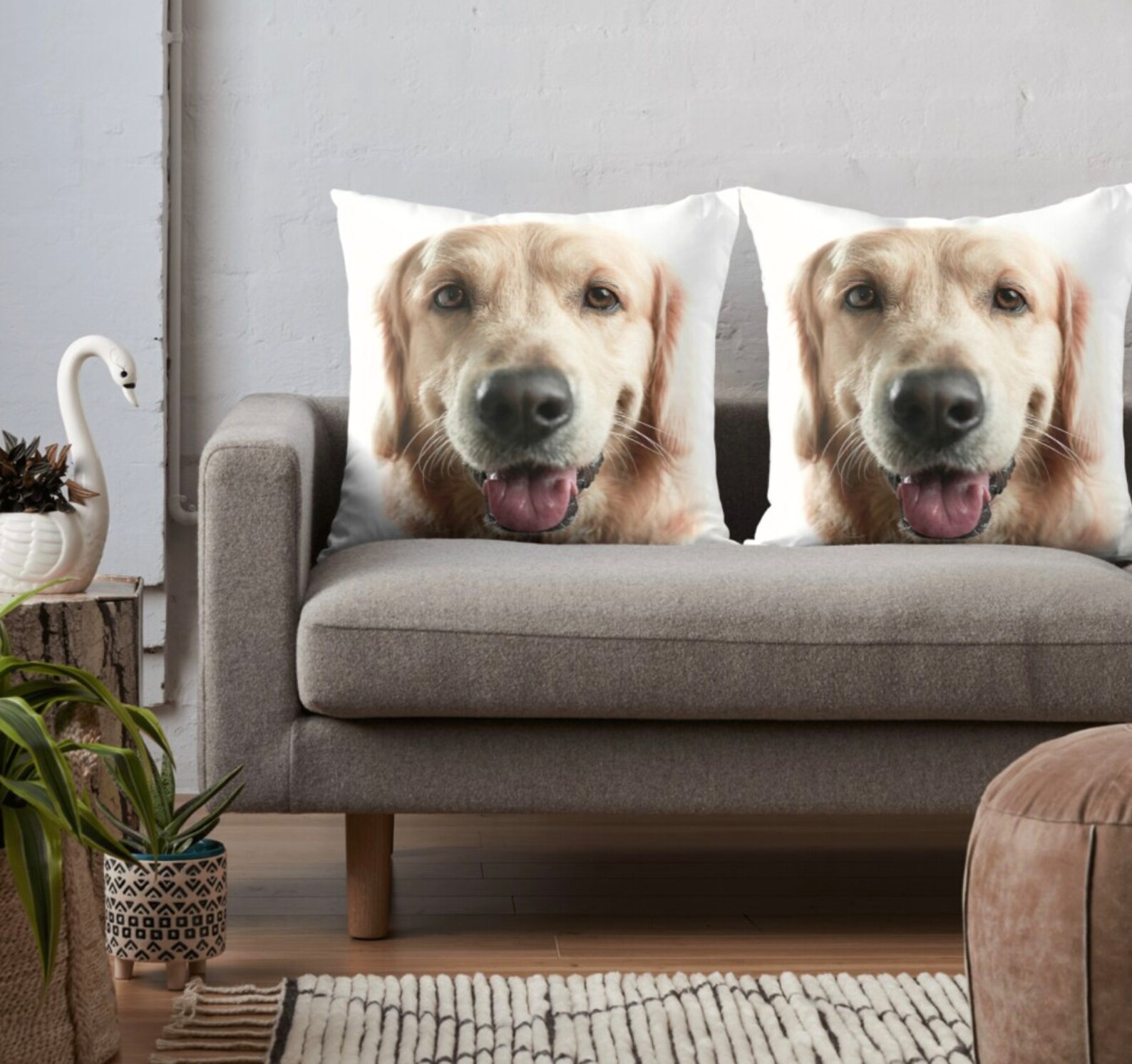 Golden Retriever Cushion Cover Golden Retriever Gift Dog Etsy
