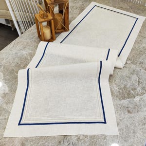 Hand Stitched Linen Tablecloth | Elegant Leafy Patterns Home Decor | Natural and Elegant Home Decor