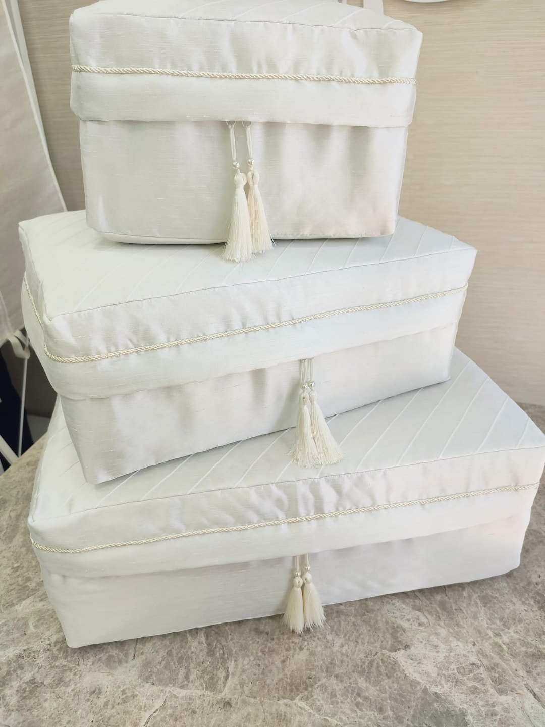 Handmade Satin Dowry Box: Elegant Wedding Storage Chest,personalized ...