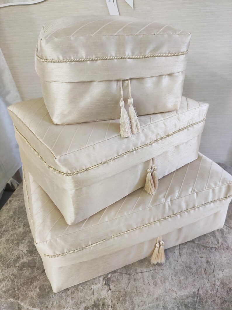 Handmade Satin Dowry Box: Elegant Wedding Storage Chest,personalized ...