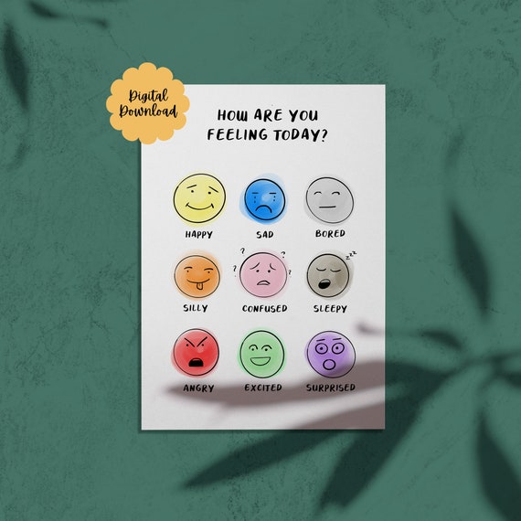 Feelings Chart Occupational Therapy Stress Relief - Etsy