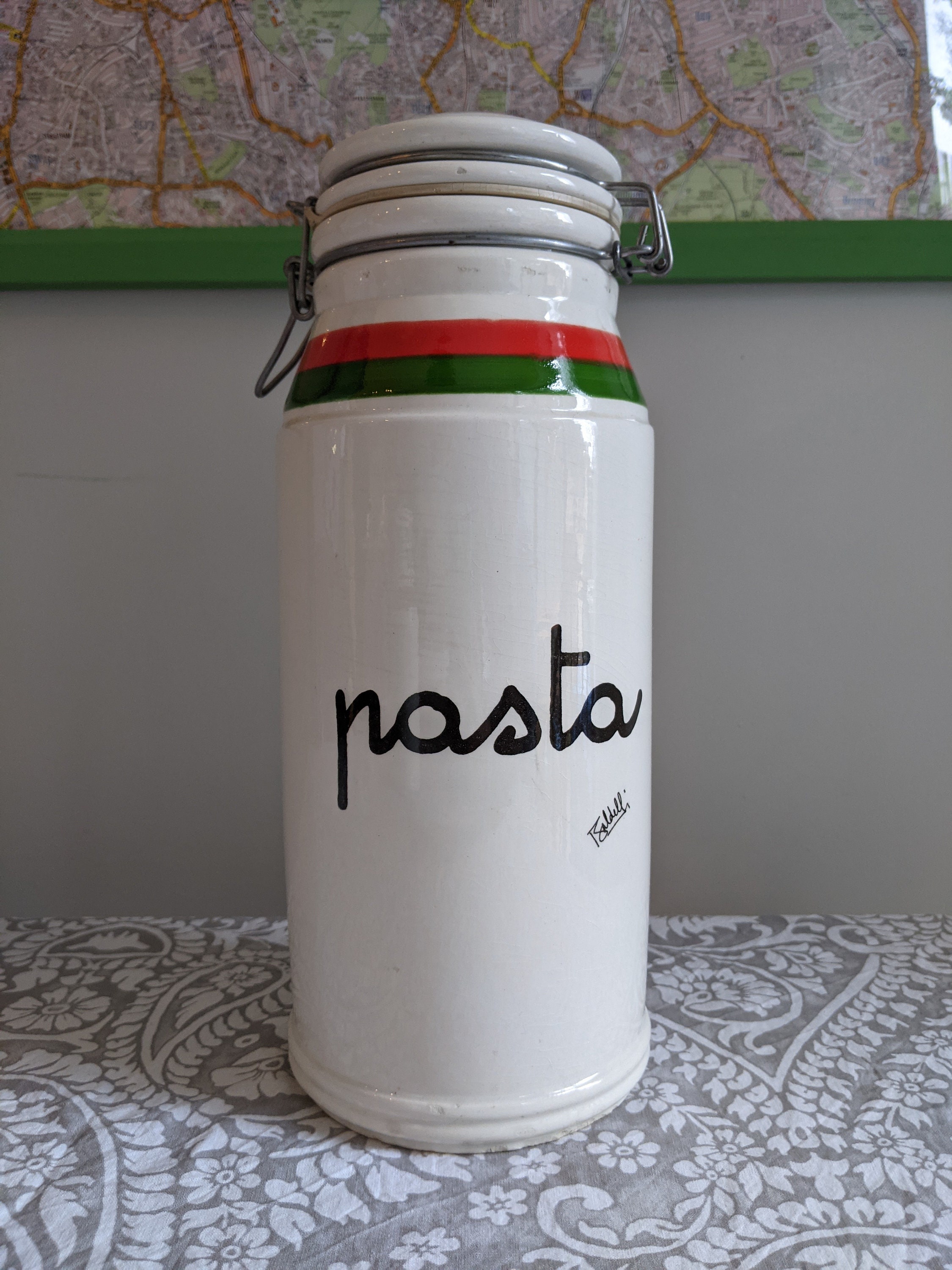 Vintage ceramic Italian pasta storage jar by Baldelli Etsy