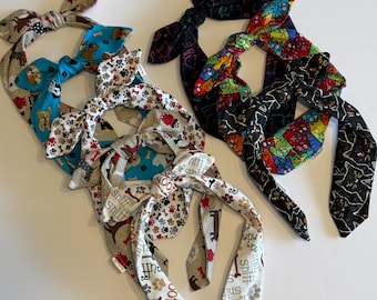 Dog & Cat Lover Headband: Handmade Cotton Pet Print Hair Accessory