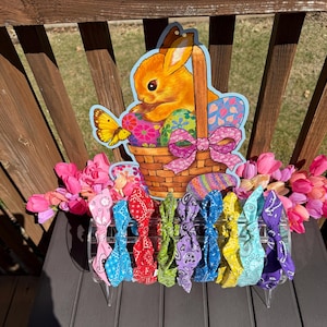 Bandana Print Topknot Headband: Spring Colors, Adjustable Bow