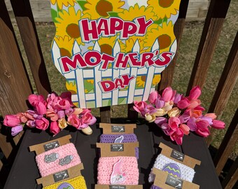 Crochet Cup Cozy: Spring, Easter, Mother's Day Appliques