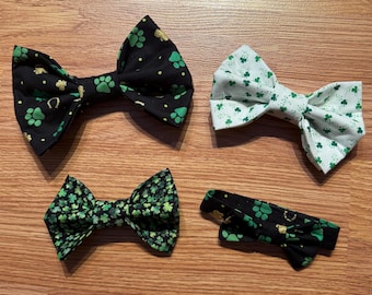 St. Patrick's Day Pet Bow Tie: Lucky Clover Dog & Cat Attire
