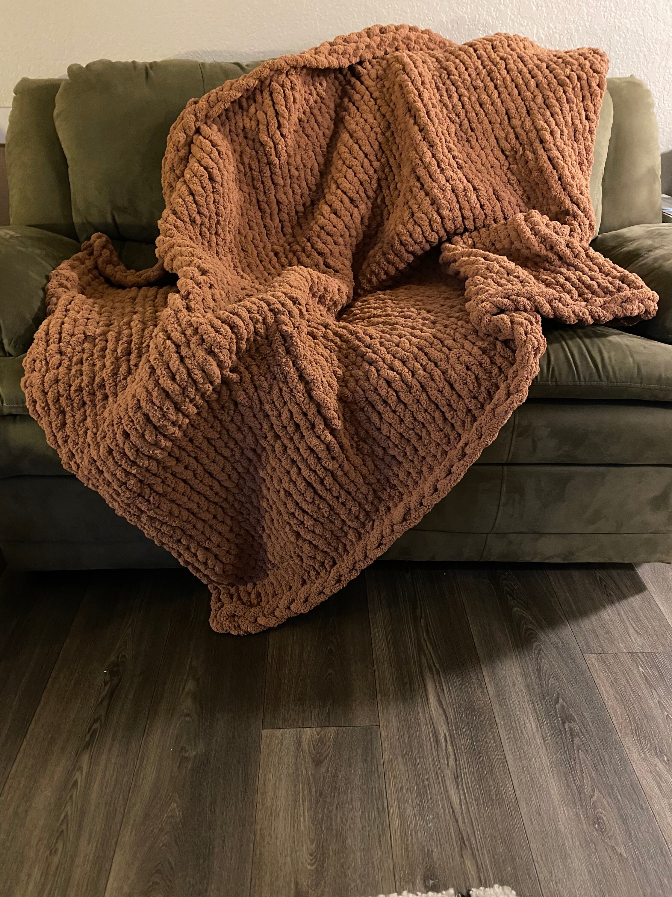 Carmel Chunky Knit Blanket Cozy Warm Blanket Knitted Knot - Etsy
