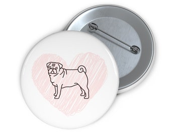 Pug Love Pin Buttons
