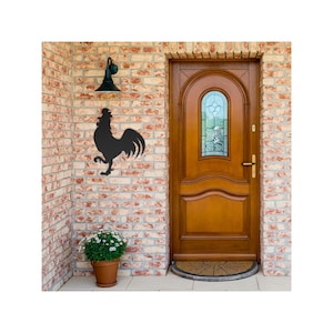 Farmhouse Rooster Metal Wall Art, Rustic Kitchen Decor, Country Barnyard Silhouette, Farm Animal Wall Hanging, Rustic Metal Rooster