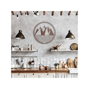 Mountains Metal Wall Art, Nature Steel Wall Decor, Mountain Range Wall Sign, Outdoor Wall Art, Housewarming Gift