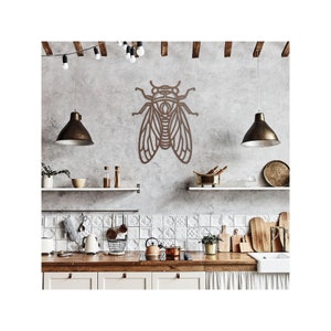 Handmade Metal Cicada Wall Art: Rustic Insect Decor