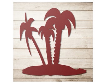 Palm Tree Metal Wall Art: Tropical Beach Decor
