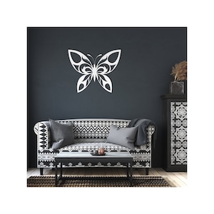 Butterfly Metal Wall Art: Powder Coated Steel Sign