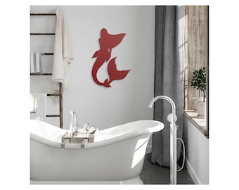 Mermaid Metal Wall Art: Nautical Ocean Decor