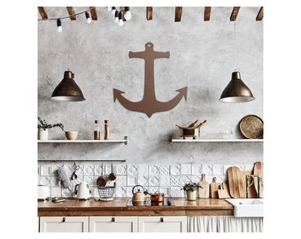 Nautical Anchor Metal Wall Art: Powder Coated Interior/Exterior Decor