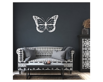 Butterfly Metal Wall Art: Powder Coated Steel Sign