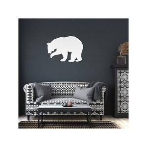 Bear Metal Wall Art: Nature Decor, Powder Coated Steel