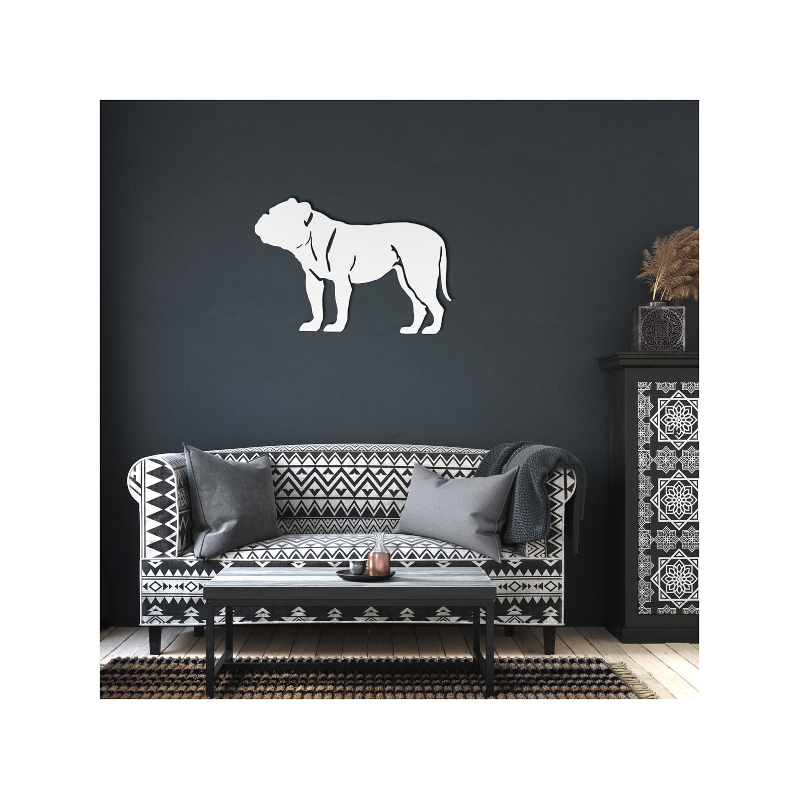 Metal Dog Wall Art, Bulldog Dog Wall Decor , Pug Metal Wall Art Etsy