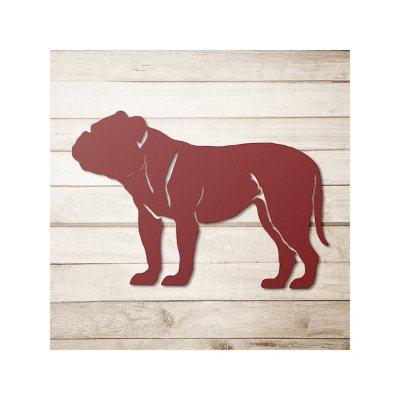 Metal Dog Wall Art Bulldog Dog Wall Decor Etsy