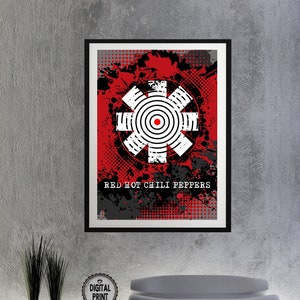 RHCP Logo Digital Print, Red Hot Chili Peppers Poster, Printable Wall Decor, Music Poster Download