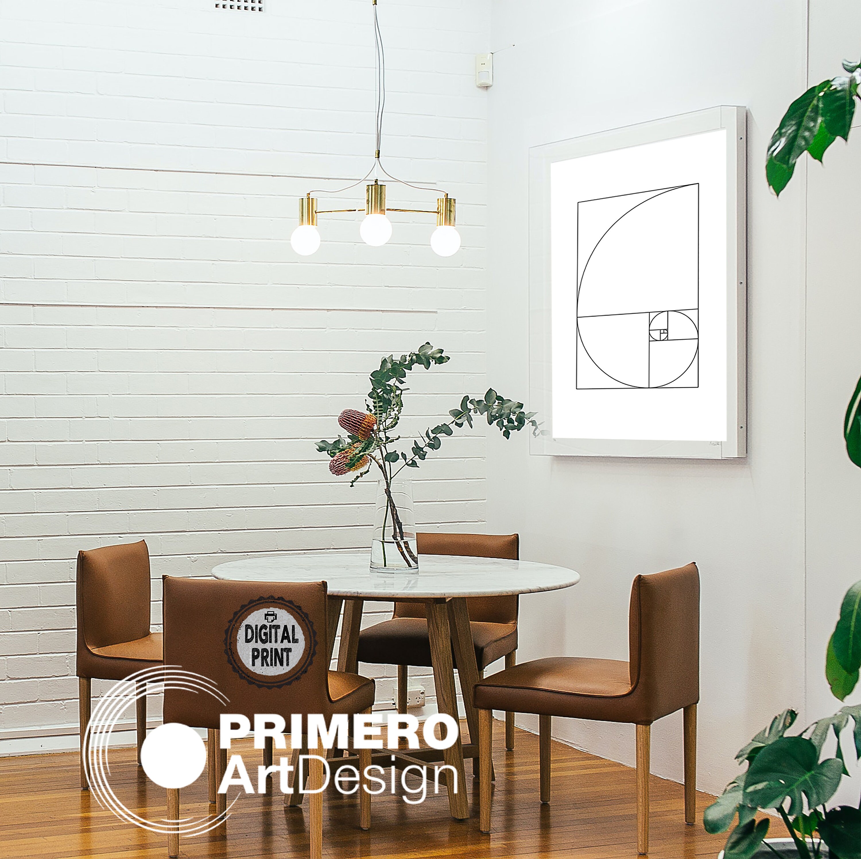 Fibonacci Spiral Printable Wall Art, Golden Ratio Symbol - Etsy