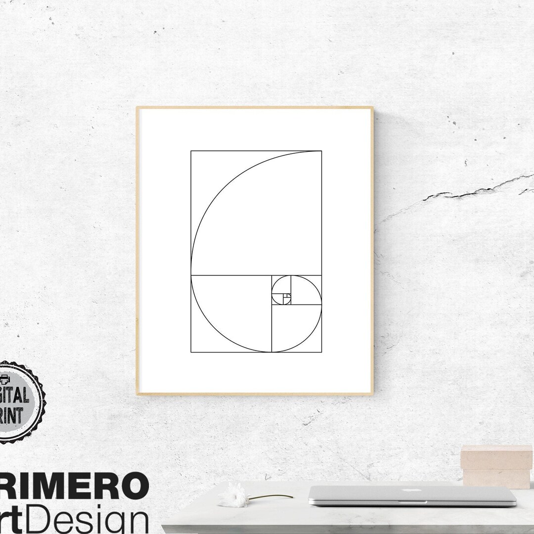 Fibonacci Spiral Printable Wall Art, Golden Ratio Symbol - Etsy
