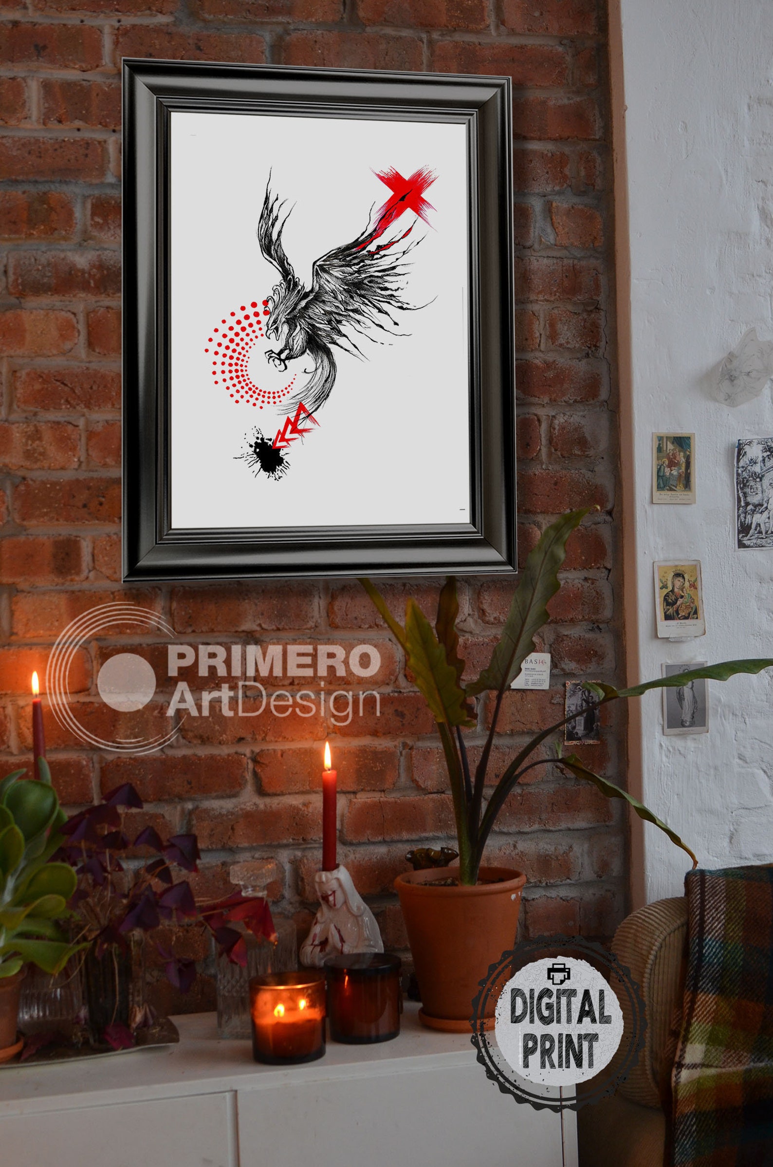 Phoenix Primeroartdesign Wall Art Digital Download Animal | Etsy