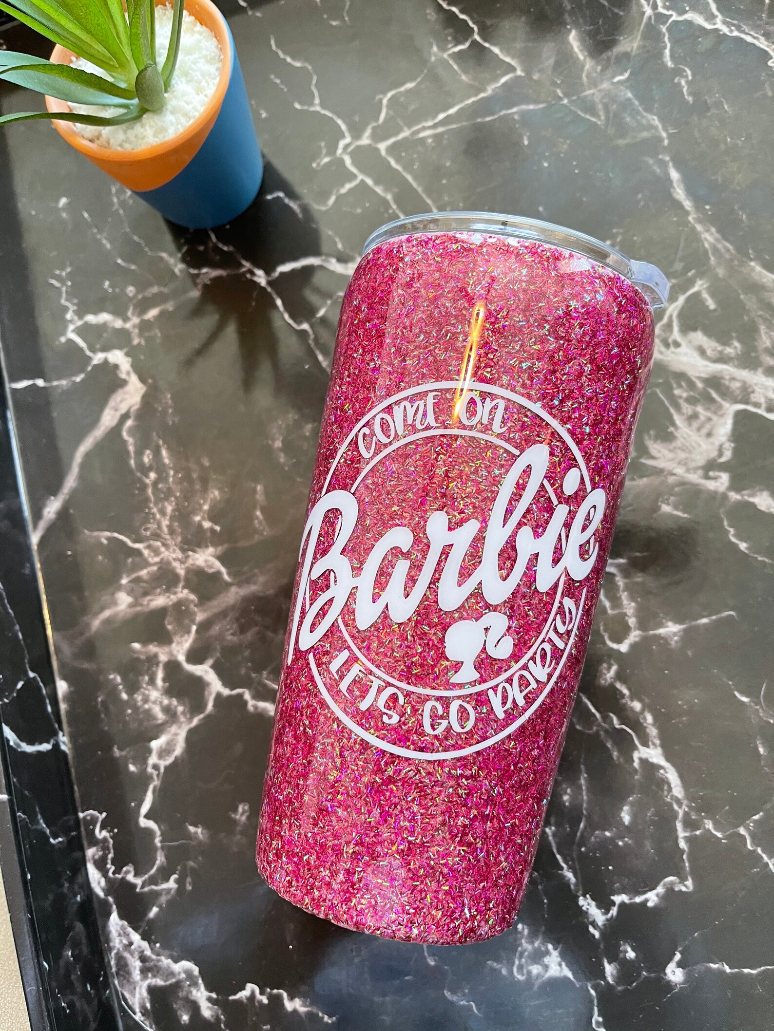 Barbie Glitter Tumbler Etsy