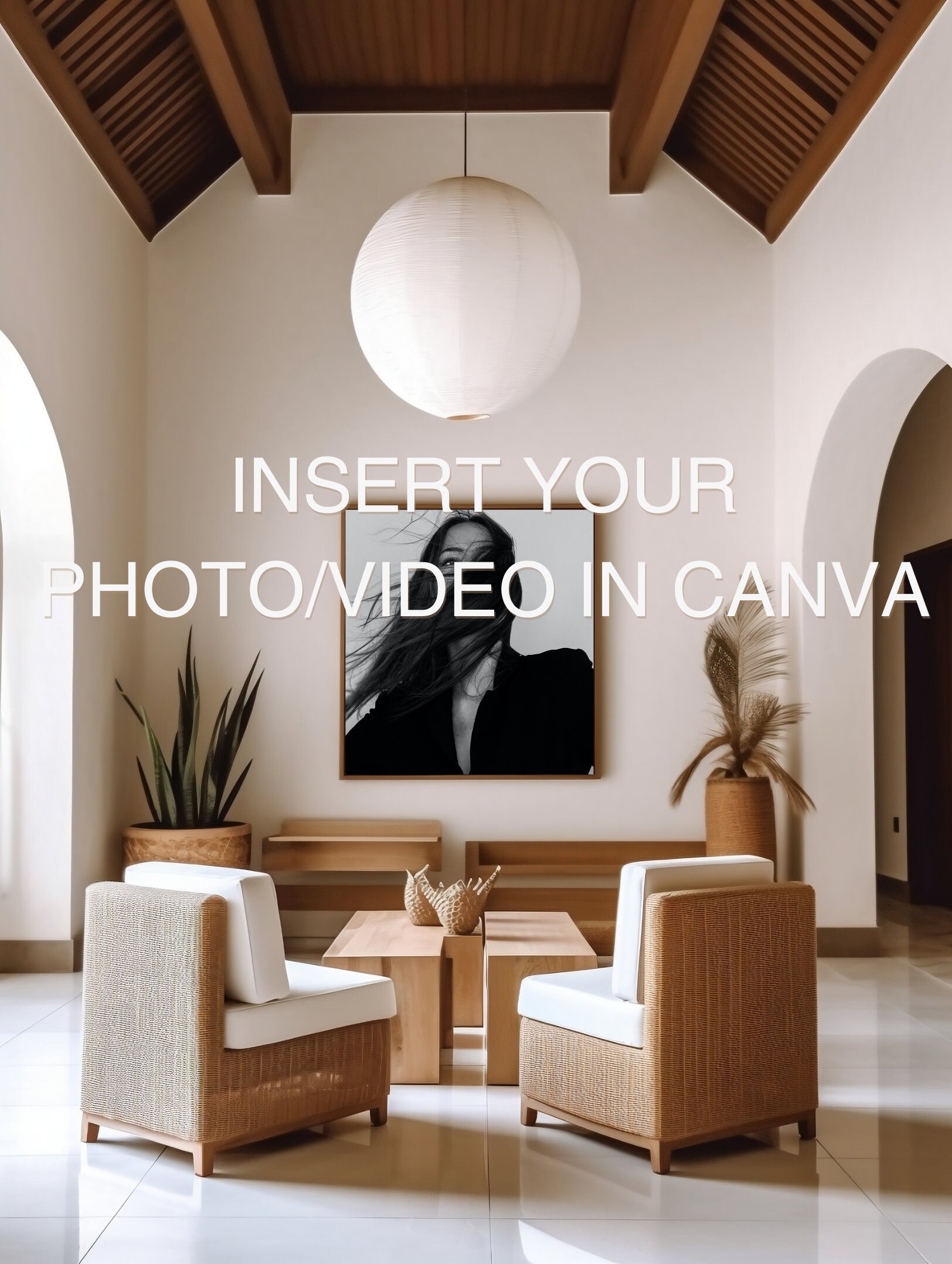 Wall Art Mockup CANVA Mockup Square Wall Art Frame Interior Etsy