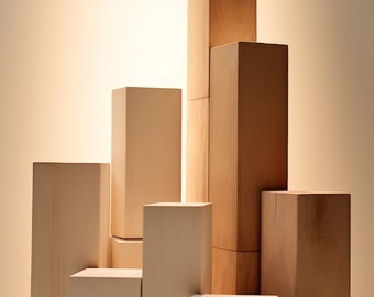 Plataformas de exhibición de madera, bloques de apoyo de madera para fotografía de productos, exhibidores minoristas