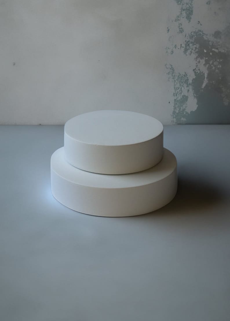 Display Prop Block, Concrete Cylinder Platform, Jewelry Display, Round and Square Cube Base for Product Display image 3