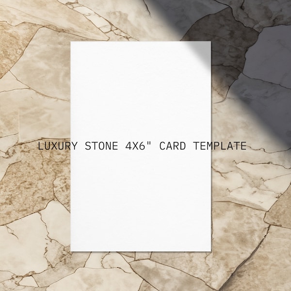 Postcard Mockup 4x6 Card CANVA Mockup 4 x 6" Stationary Digital Mockup Card Stone Background Modern Minimalist Design Editable Postcard File