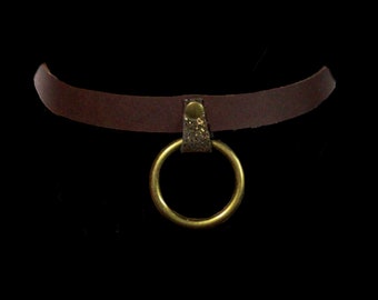 Simple Leather Gold Glimmer Collar