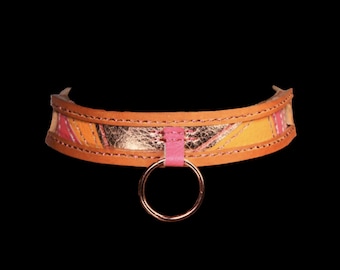 Mosaic Collar - Pink Orange Rose Gold