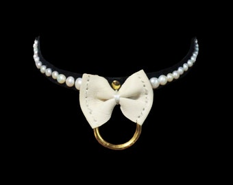 Genuine Pearl Bow Collar