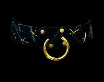 Collier Oddment - Noir et feuille d'or