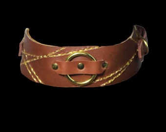 Genuine Gold Leaf Stitched Collar