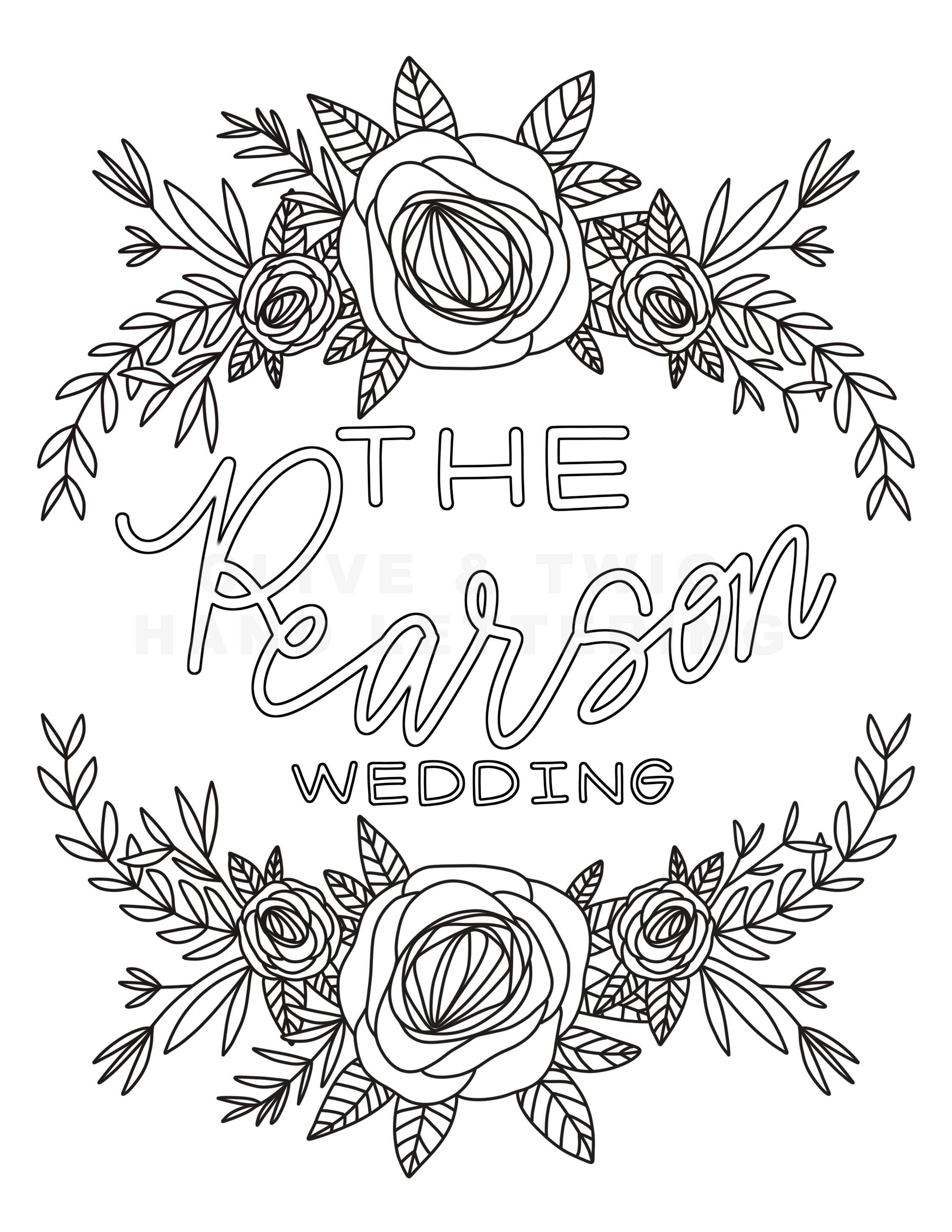 Página personalizada para colorear la boda | Etsy