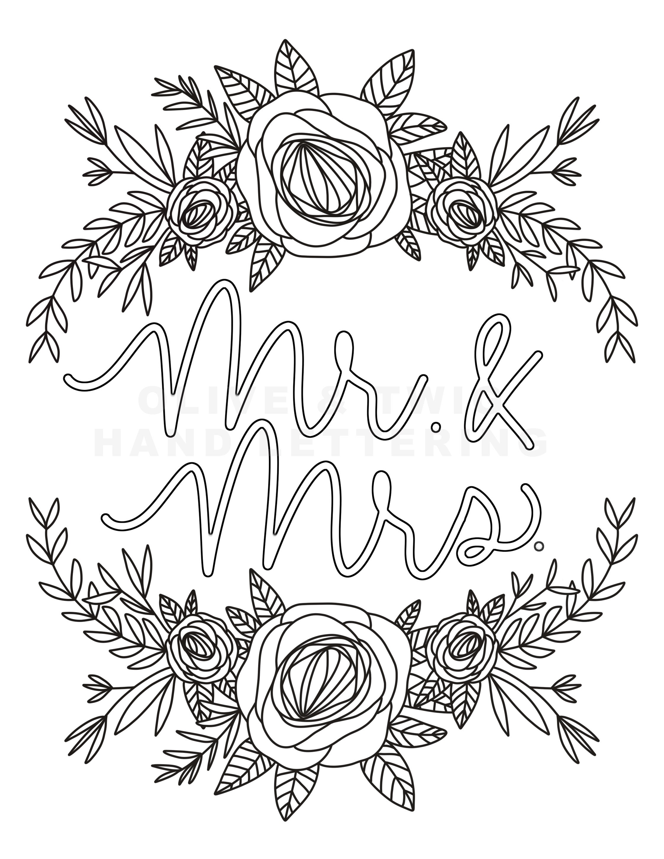 Wedding Coloring Page | Etsy
