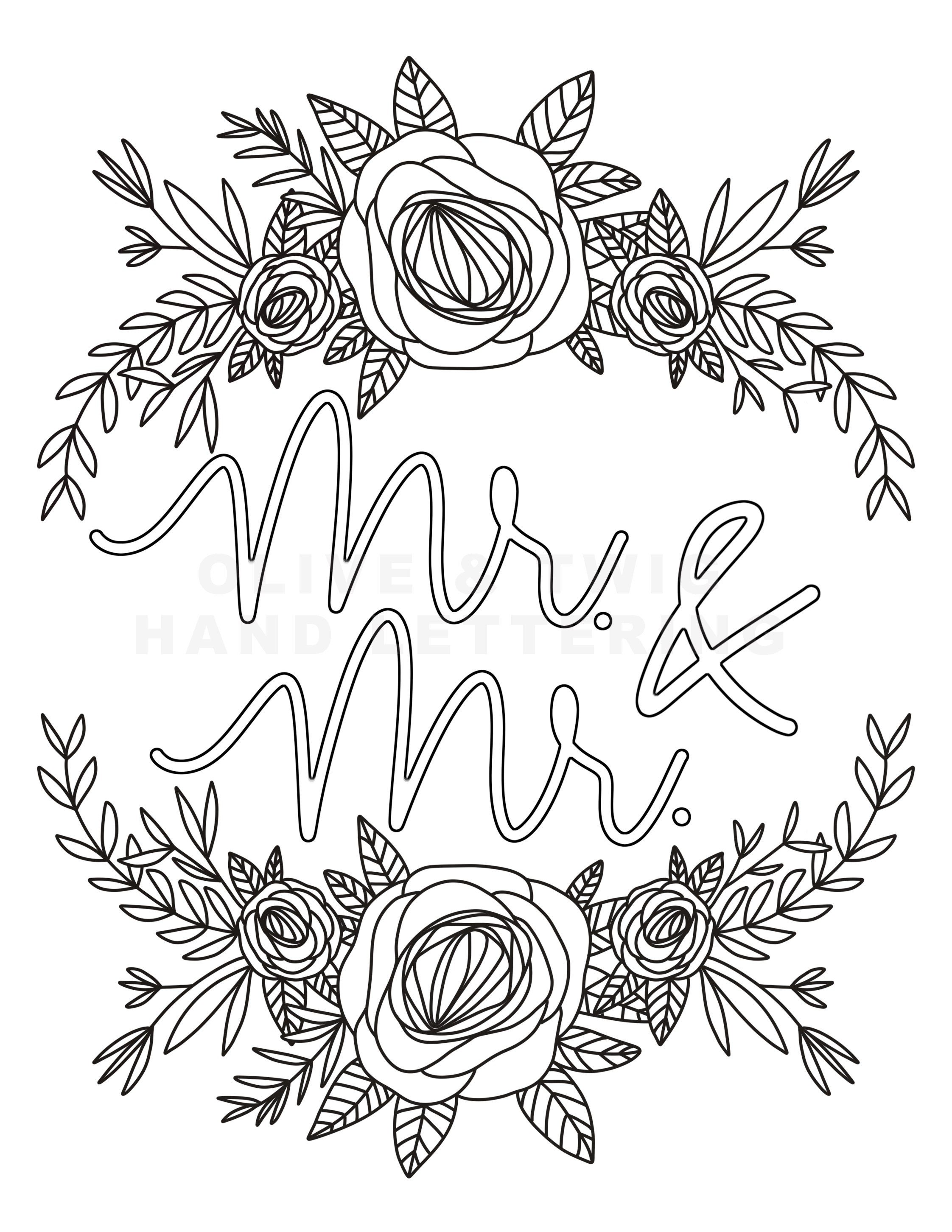 Wedding Coloring Page | Etsy