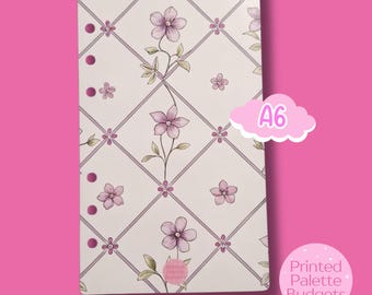 Purple Floral A6 Savings Binder Dashboard, Laminated Dashboard, Purple Flower Dashboard, Cash Stuffing Binder, Cash Envelope System