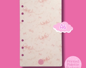 Pearls & Bows Dashboard, Pink A6 Dashboard, Bows Dashboard, Pearls Dashboard, Cash Stuffing Dashboard, Cash Budgeting Dashboard