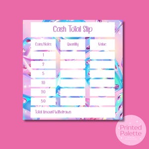 Dice Cash Total Slip, Bank Teller Slips, Laminated Withdrawal, Cash Teller Slip, Cash Stuffing UK, Cash Budgeting, Budgeting Accessories